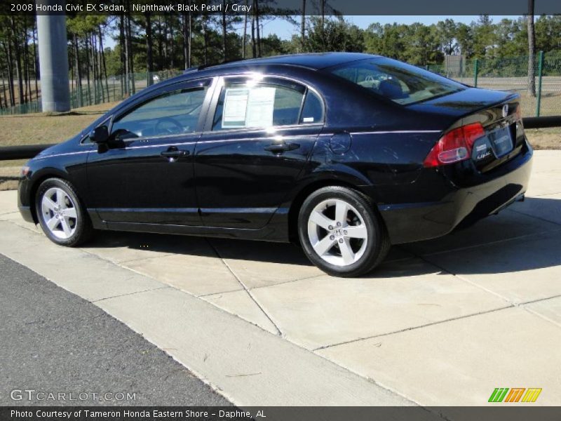 Nighthawk Black Pearl / Gray 2008 Honda Civic EX Sedan