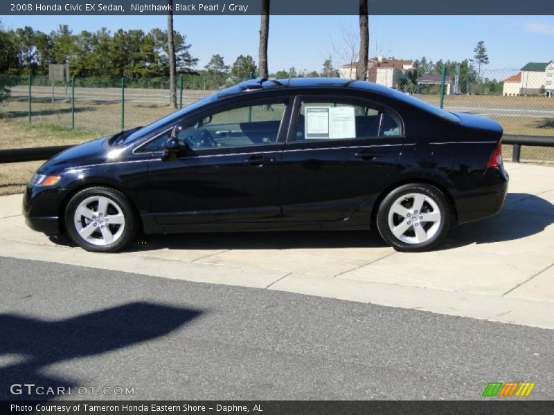 Nighthawk Black Pearl / Gray 2008 Honda Civic EX Sedan