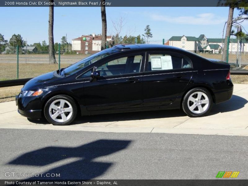 Nighthawk Black Pearl / Gray 2008 Honda Civic EX Sedan