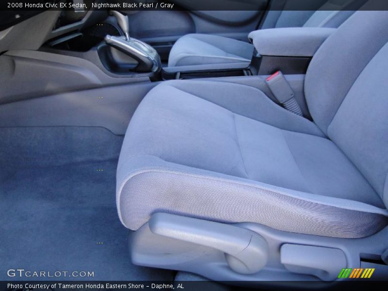 Nighthawk Black Pearl / Gray 2008 Honda Civic EX Sedan