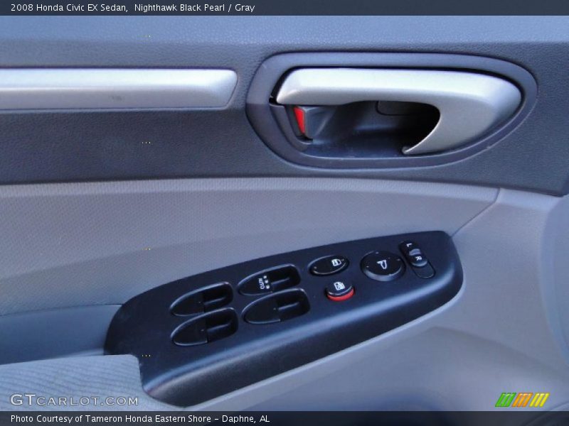 Nighthawk Black Pearl / Gray 2008 Honda Civic EX Sedan