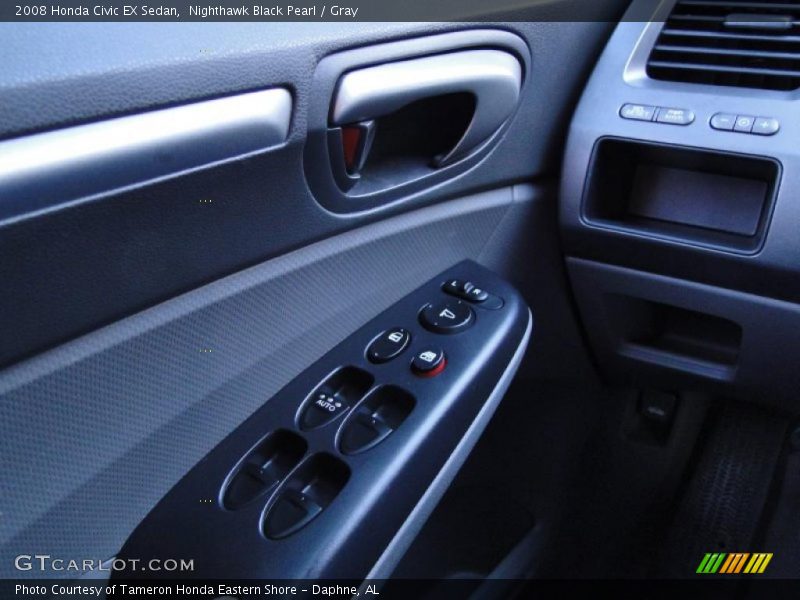 Nighthawk Black Pearl / Gray 2008 Honda Civic EX Sedan
