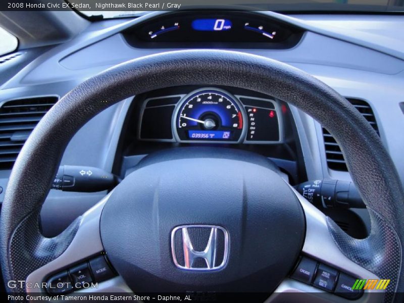 Nighthawk Black Pearl / Gray 2008 Honda Civic EX Sedan