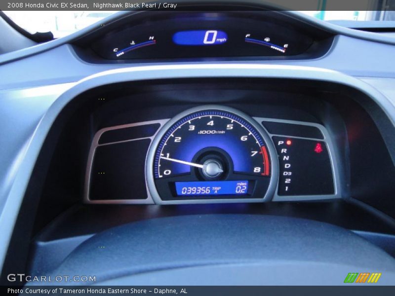 Nighthawk Black Pearl / Gray 2008 Honda Civic EX Sedan