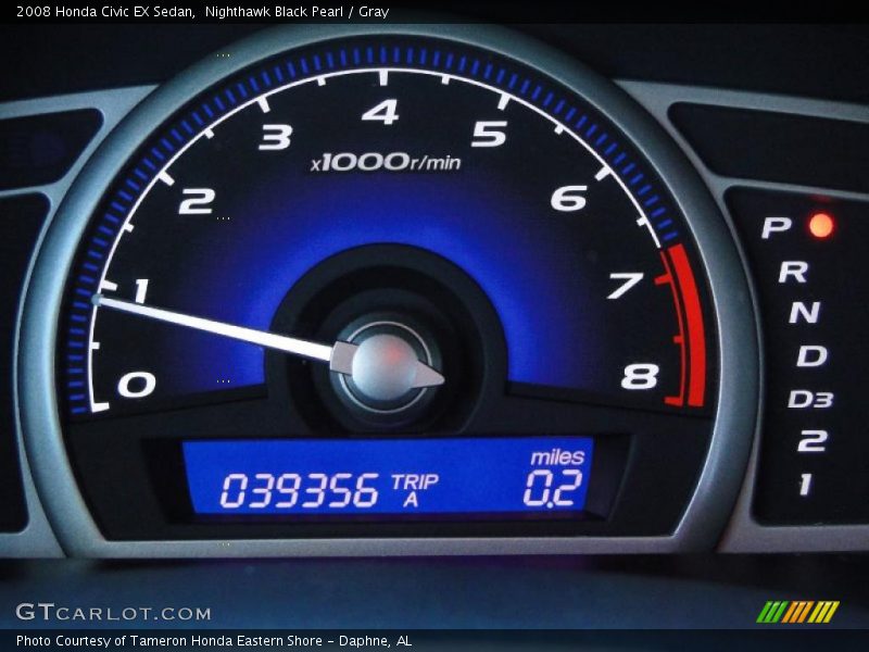 Nighthawk Black Pearl / Gray 2008 Honda Civic EX Sedan