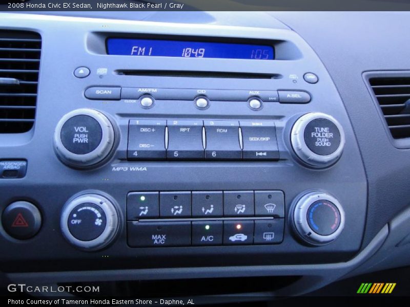 Nighthawk Black Pearl / Gray 2008 Honda Civic EX Sedan