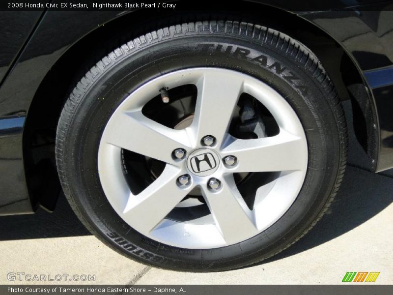 Nighthawk Black Pearl / Gray 2008 Honda Civic EX Sedan