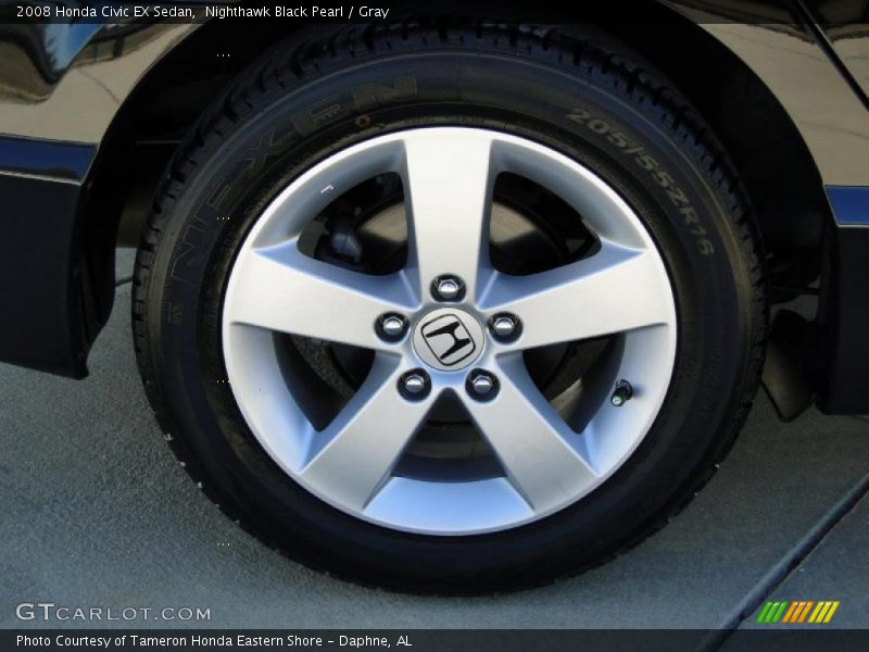 Nighthawk Black Pearl / Gray 2008 Honda Civic EX Sedan