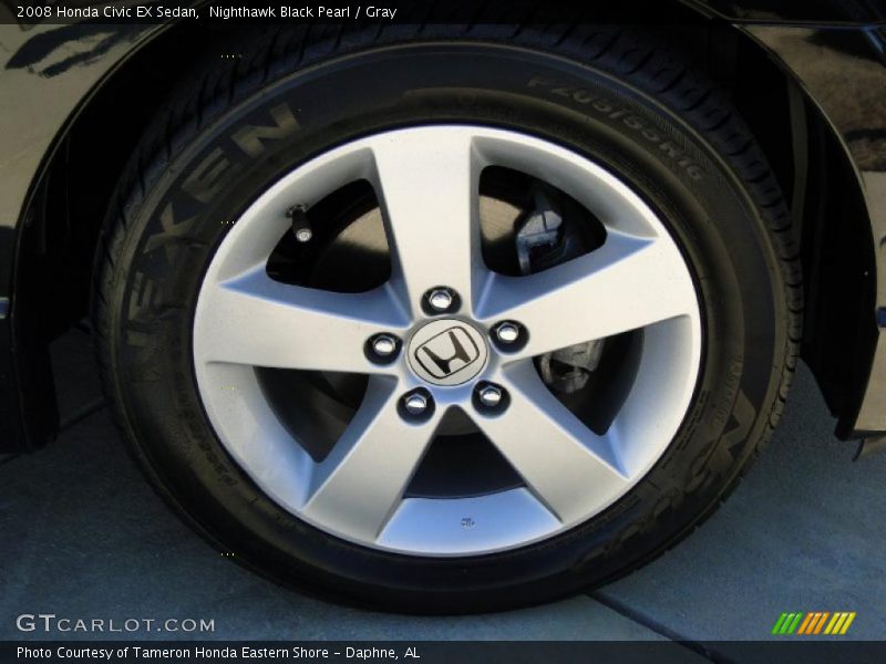 Nighthawk Black Pearl / Gray 2008 Honda Civic EX Sedan