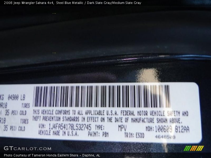 Steel Blue Metallic / Dark Slate Gray/Medium Slate Gray 2008 Jeep Wrangler Sahara 4x4