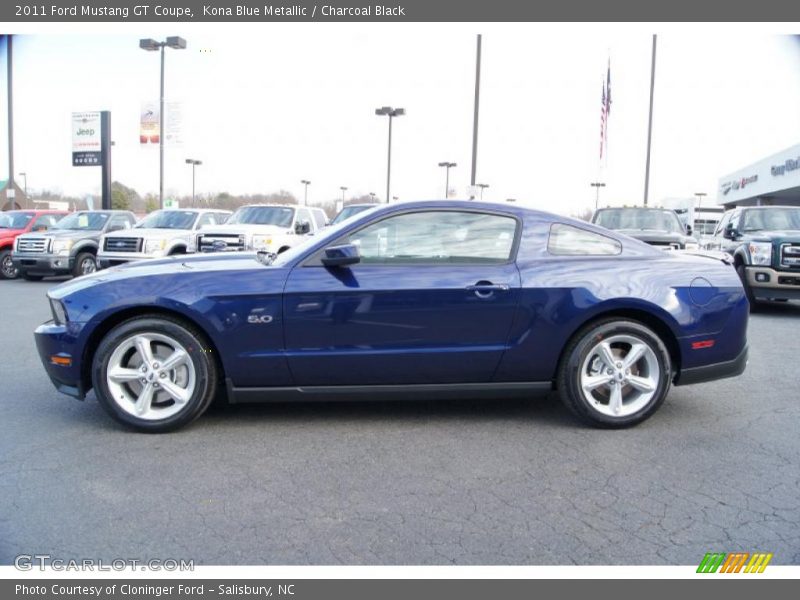 Kona Blue Metallic / Charcoal Black 2011 Ford Mustang GT Coupe