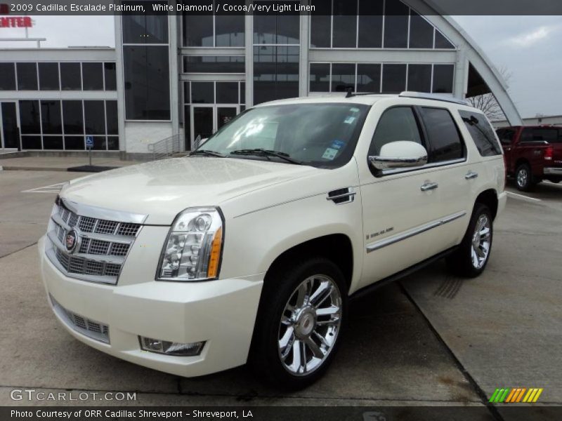 White Diamond / Cocoa/Very Light Linen 2009 Cadillac Escalade Platinum