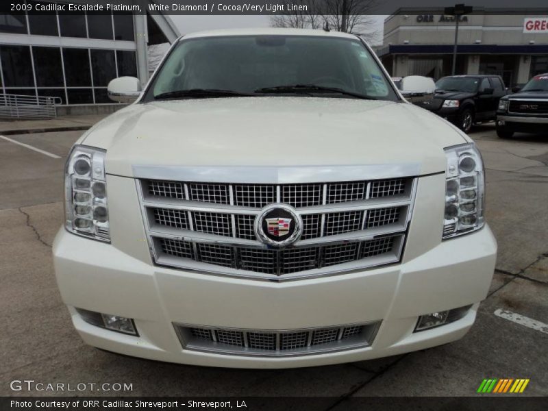 White Diamond / Cocoa/Very Light Linen 2009 Cadillac Escalade Platinum