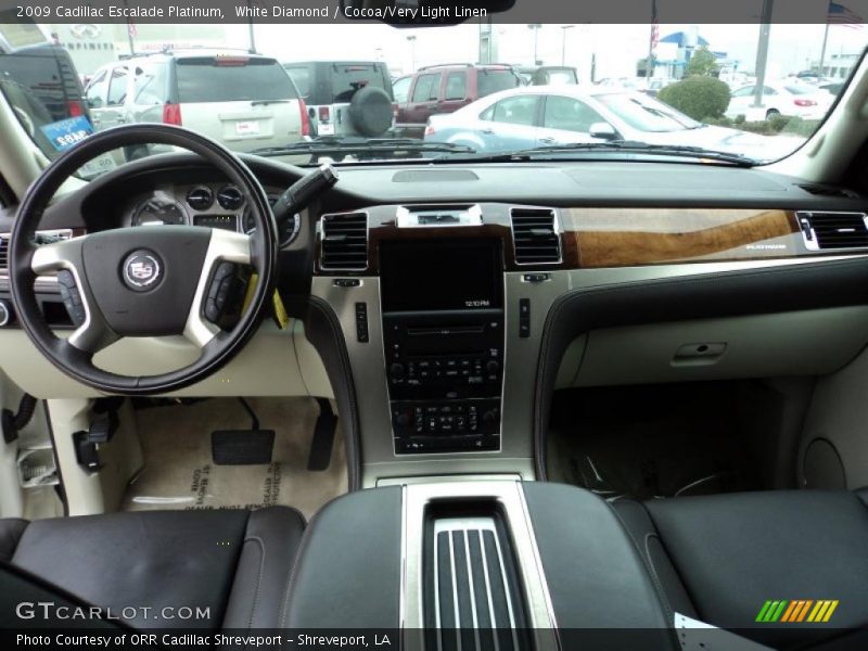 White Diamond / Cocoa/Very Light Linen 2009 Cadillac Escalade Platinum