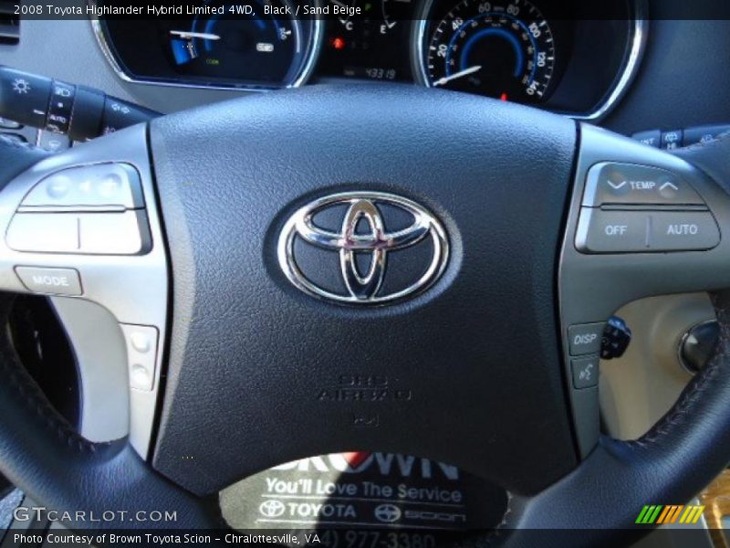 Black / Sand Beige 2008 Toyota Highlander Hybrid Limited 4WD