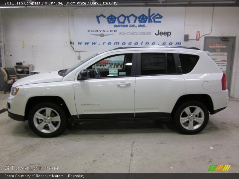 Bright White / Dark Slate Gray 2011 Jeep Compass 2.0 Latitude