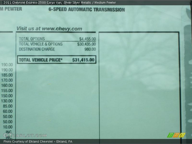 Sheer Silver Metallic / Medium Pewter 2011 Chevrolet Express 2500 Cargo Van