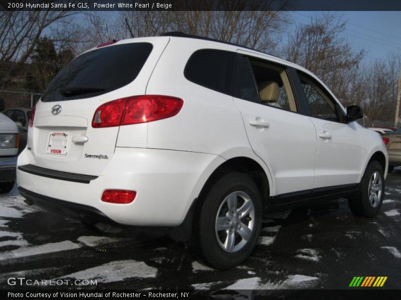 Powder White Pearl / Beige 2009 Hyundai Santa Fe GLS