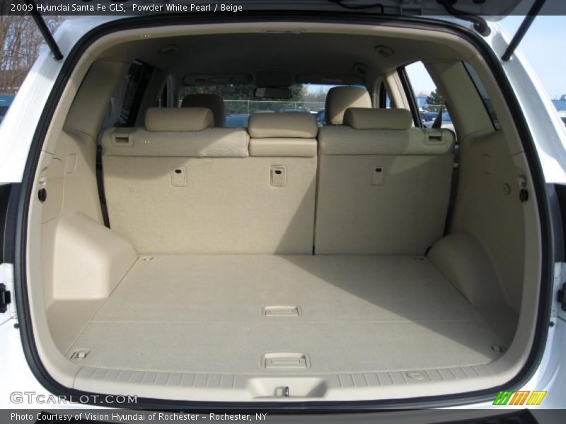 Powder White Pearl / Beige 2009 Hyundai Santa Fe GLS