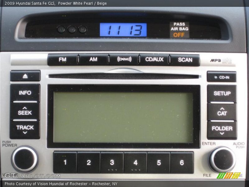 Powder White Pearl / Beige 2009 Hyundai Santa Fe GLS