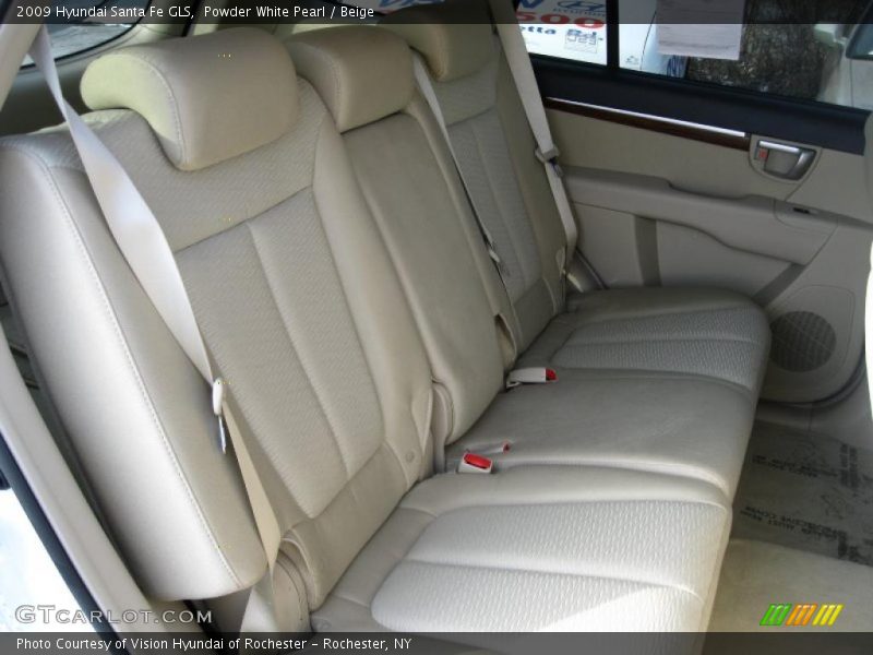 Powder White Pearl / Beige 2009 Hyundai Santa Fe GLS