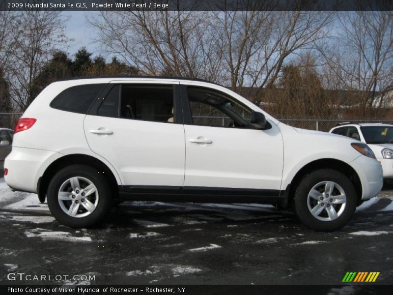 Powder White Pearl / Beige 2009 Hyundai Santa Fe GLS