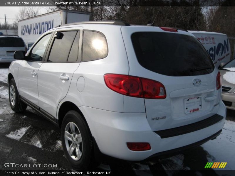 Powder White Pearl / Beige 2009 Hyundai Santa Fe GLS
