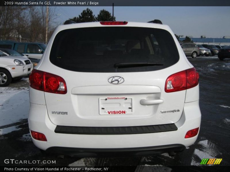 Powder White Pearl / Beige 2009 Hyundai Santa Fe GLS