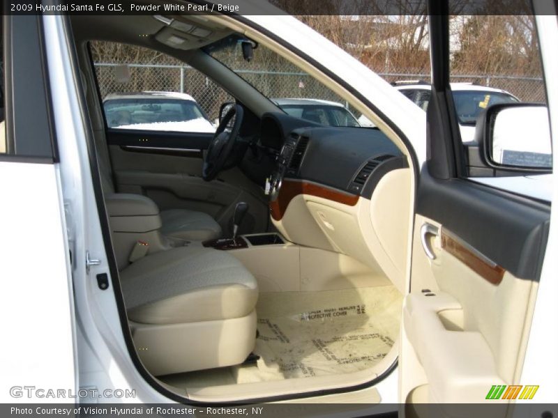 Powder White Pearl / Beige 2009 Hyundai Santa Fe GLS