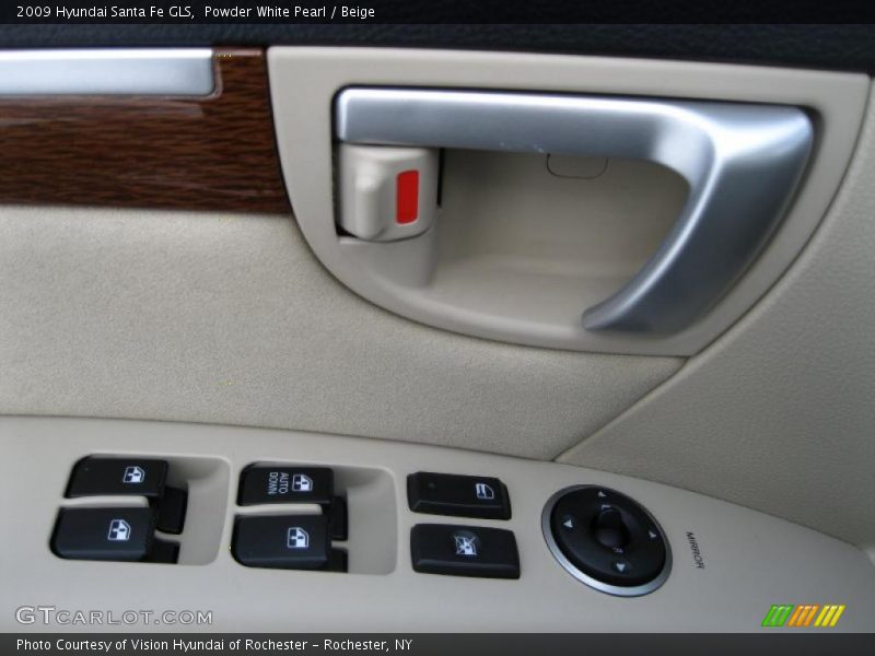 Powder White Pearl / Beige 2009 Hyundai Santa Fe GLS