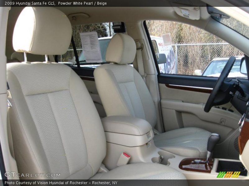 Powder White Pearl / Beige 2009 Hyundai Santa Fe GLS