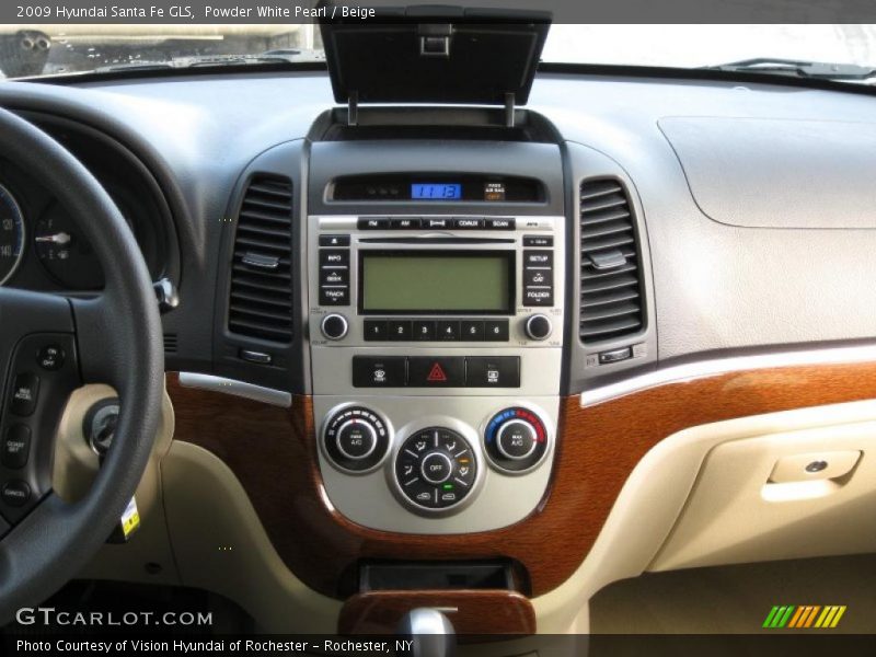 Powder White Pearl / Beige 2009 Hyundai Santa Fe GLS