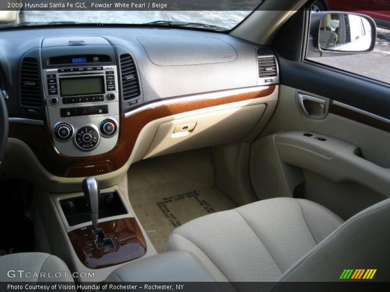 Powder White Pearl / Beige 2009 Hyundai Santa Fe GLS