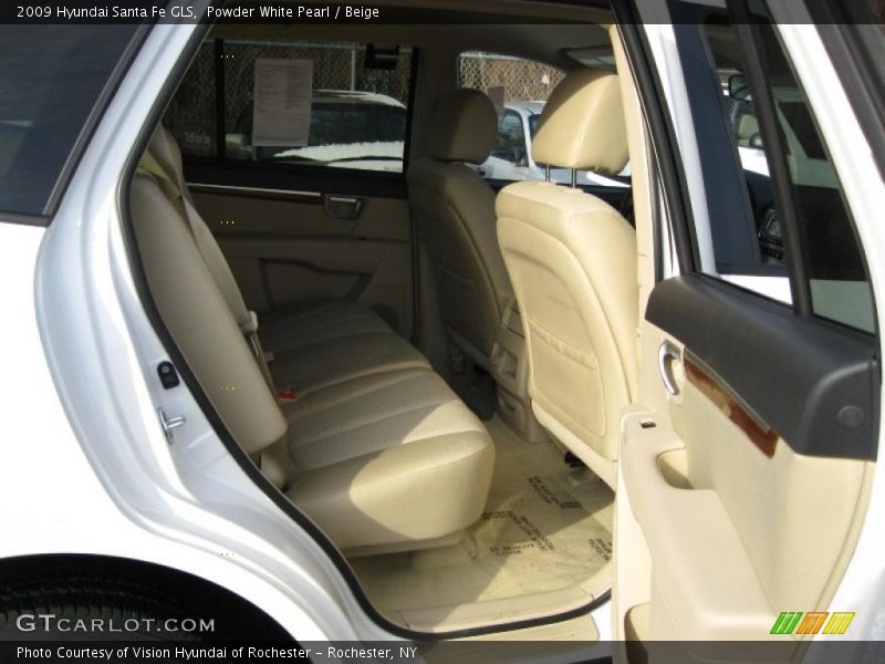 Powder White Pearl / Beige 2009 Hyundai Santa Fe GLS