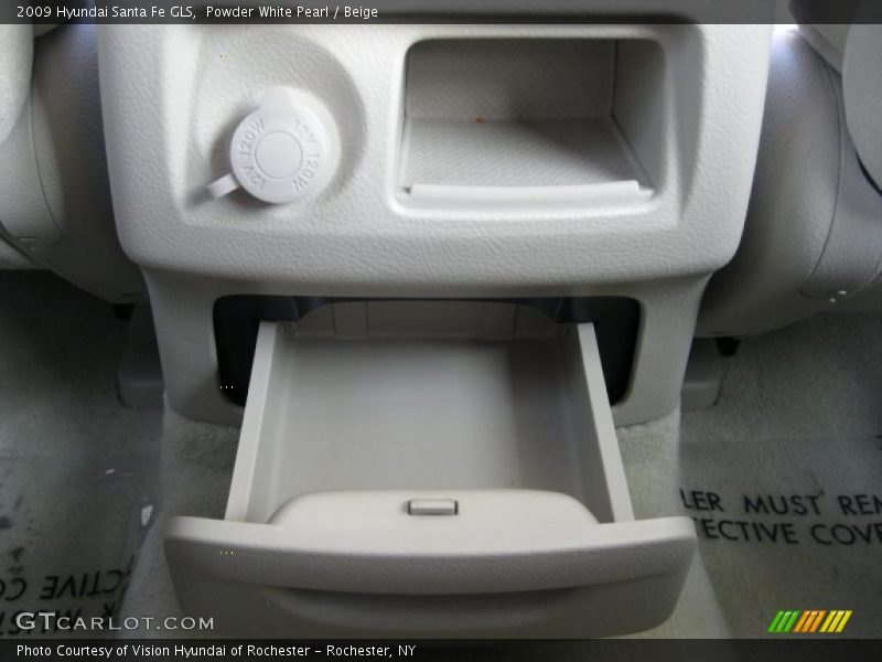 Powder White Pearl / Beige 2009 Hyundai Santa Fe GLS