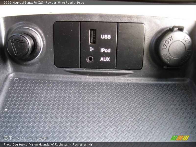 Powder White Pearl / Beige 2009 Hyundai Santa Fe GLS