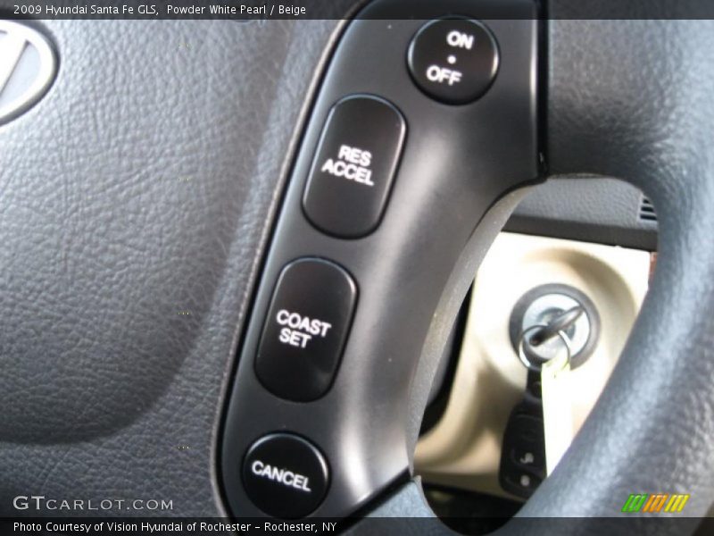Powder White Pearl / Beige 2009 Hyundai Santa Fe GLS