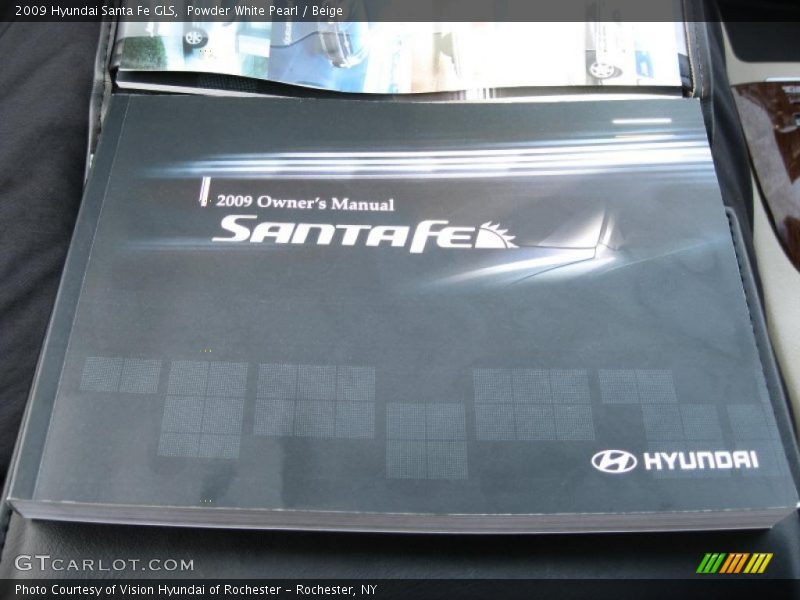Powder White Pearl / Beige 2009 Hyundai Santa Fe GLS
