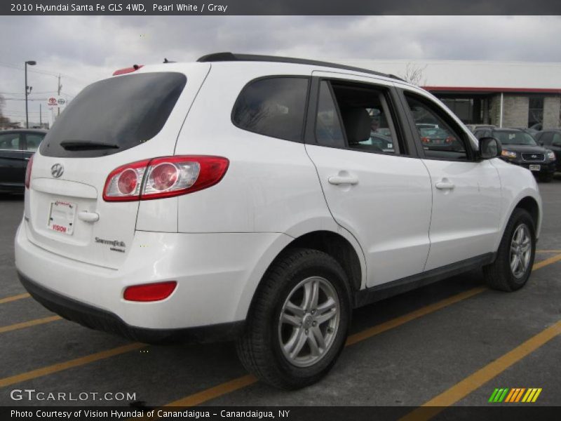Pearl White / Gray 2010 Hyundai Santa Fe GLS 4WD