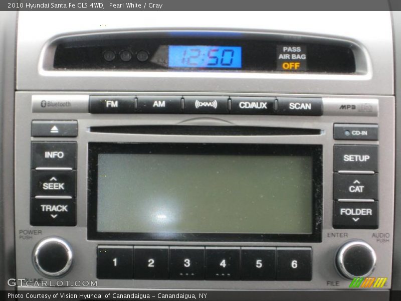 Pearl White / Gray 2010 Hyundai Santa Fe GLS 4WD