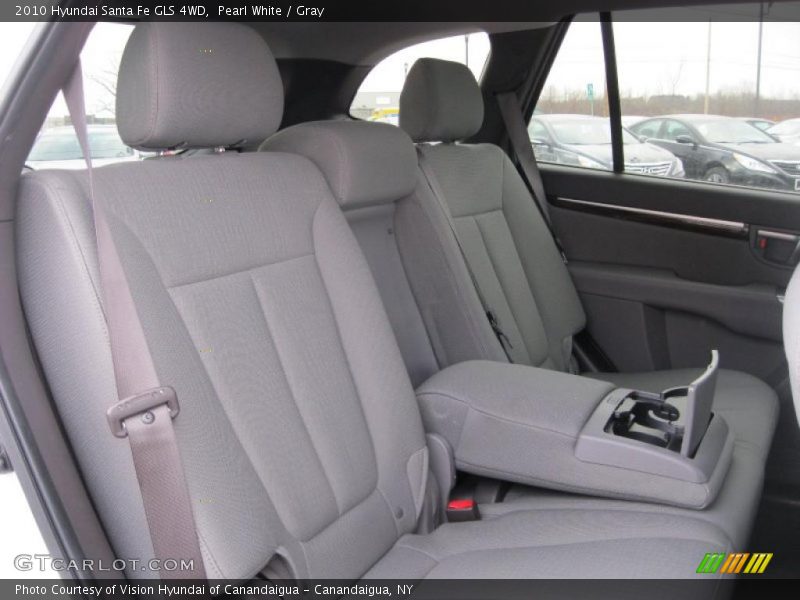 Pearl White / Gray 2010 Hyundai Santa Fe GLS 4WD