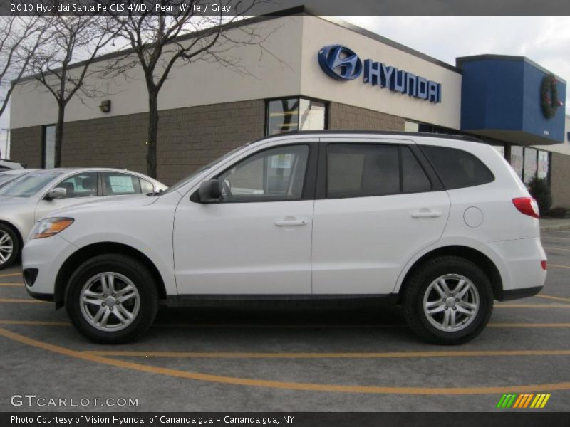 Pearl White / Gray 2010 Hyundai Santa Fe GLS 4WD