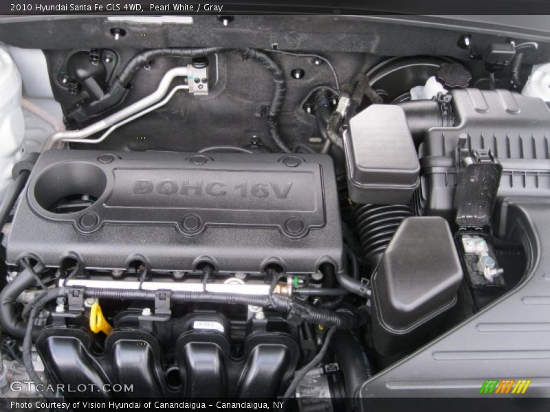 Pearl White / Gray 2010 Hyundai Santa Fe GLS 4WD