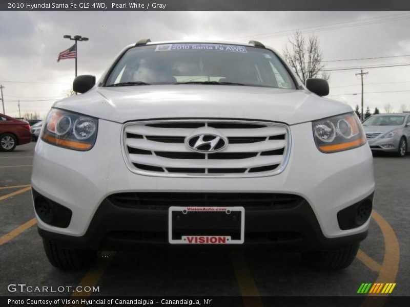 Pearl White / Gray 2010 Hyundai Santa Fe GLS 4WD