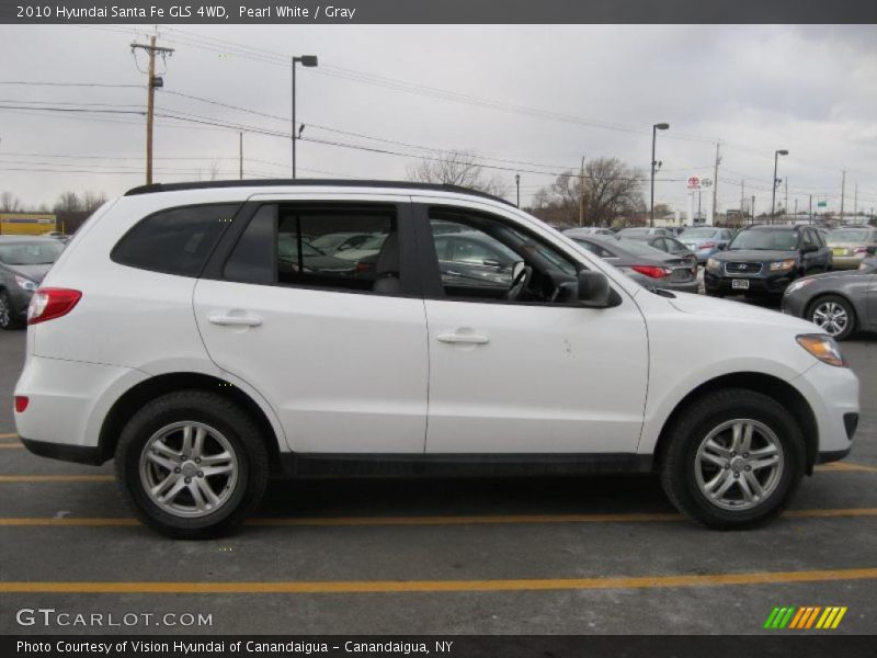 Pearl White / Gray 2010 Hyundai Santa Fe GLS 4WD