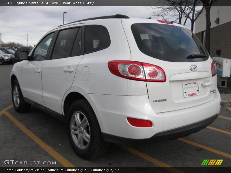 Pearl White / Gray 2010 Hyundai Santa Fe GLS 4WD