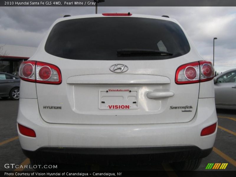Pearl White / Gray 2010 Hyundai Santa Fe GLS 4WD