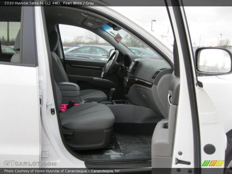 Pearl White / Gray 2010 Hyundai Santa Fe GLS 4WD