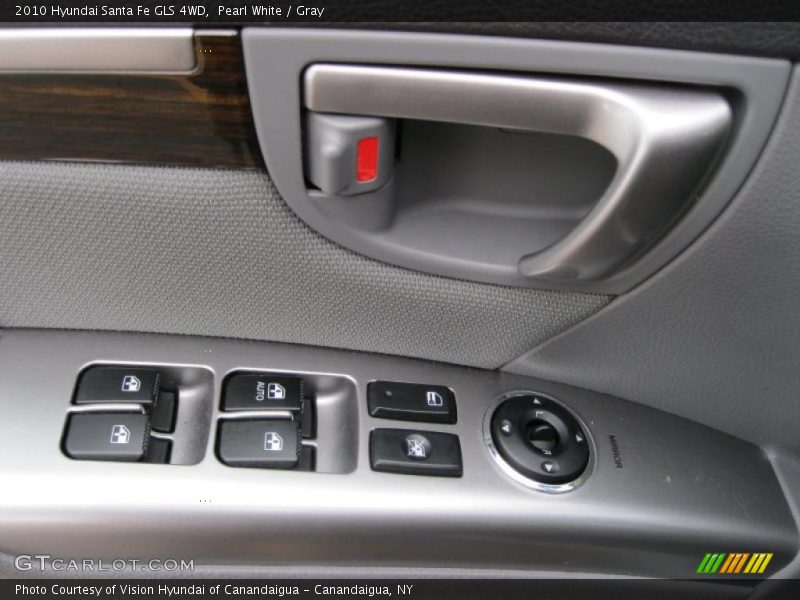 Pearl White / Gray 2010 Hyundai Santa Fe GLS 4WD