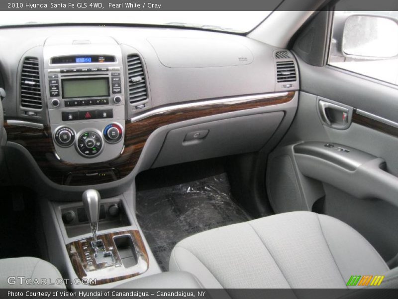 Pearl White / Gray 2010 Hyundai Santa Fe GLS 4WD